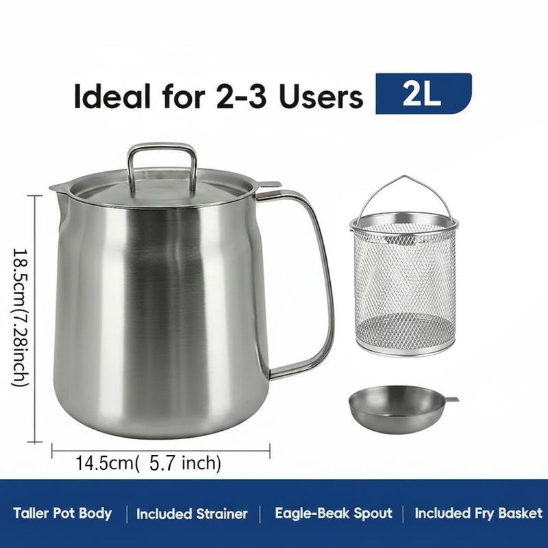 304 Stainless Steel Deep Fryer Pot Set 🍳