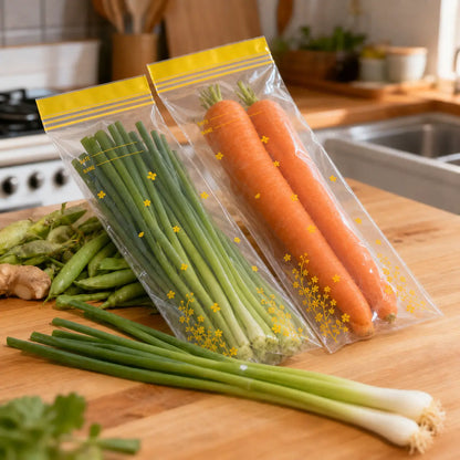 15PCS Thick Double Seal Food Storage Bags, Reusable Self-Sealing Pouches 🥡