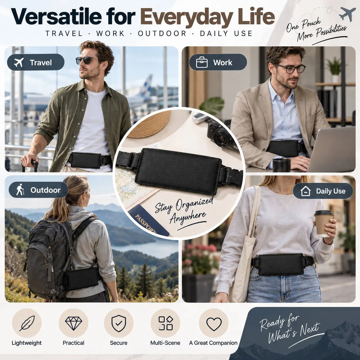 Anti‑Theft Passport Pouch, Multifunctional Phone and ID Waist Pouch🎒
