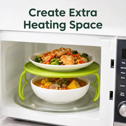 Microwave Multipurpose 4 in 1 Tray Stand Rack Splatter Guard Carry Tray Stacking Shelf 🥣