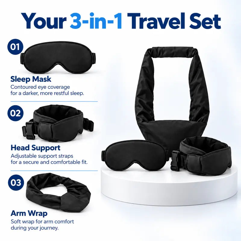3-in-1 Airplane Sleep Support System - Carry On-Friendly Travel Bedding Accessory Set 💤
