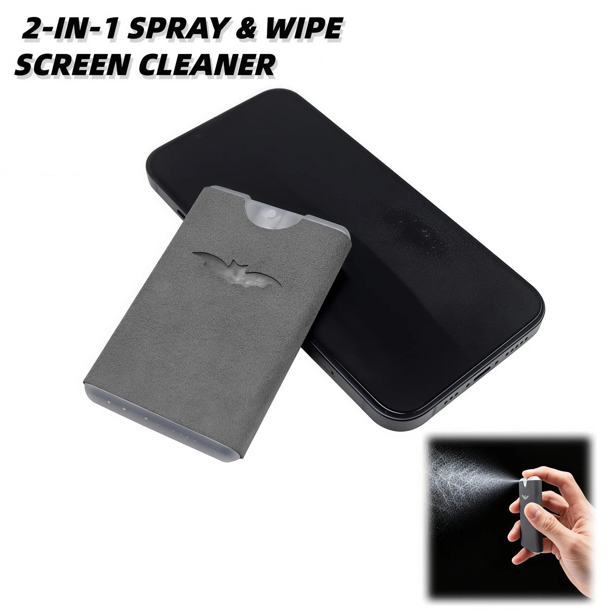 Portable Screen Cleaner Spray with Microfiber Cloth, Nano Streak-Free Cleaning 🧼