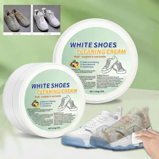 White Shoe Cleaning Cream with Sponge Applicator -Multi-Purpose Household Cleaner🧽