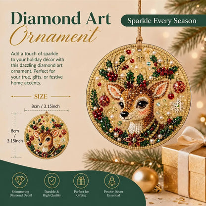 6Pcs/12Pcs Christmas DIY Diamond Painting Ornaments Kit, Xmas Tree Hanging Pendant 🎄