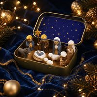 1 set of Blue Tone Nativity figurines