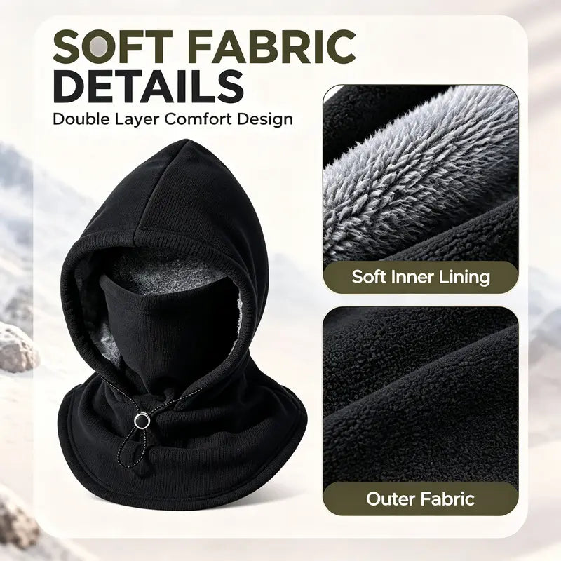 Integrated Flannel Warm Face Mask and Hat, Windproof and Warm 🧣