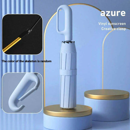 Automatic Folding Umbrella, Portable Rain Umbrella with Loop Buckle ☔