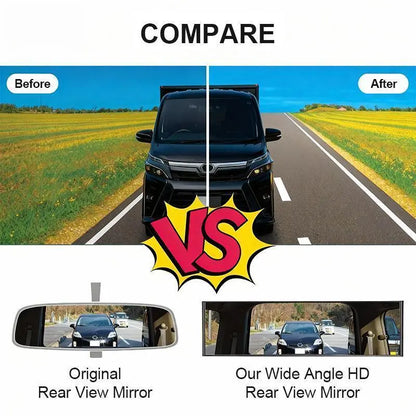 12-Inch HD Convex Panoramic Rearview Mirror, Clip-On Car Interior Mirror with Anti-Slip Clips 🚗