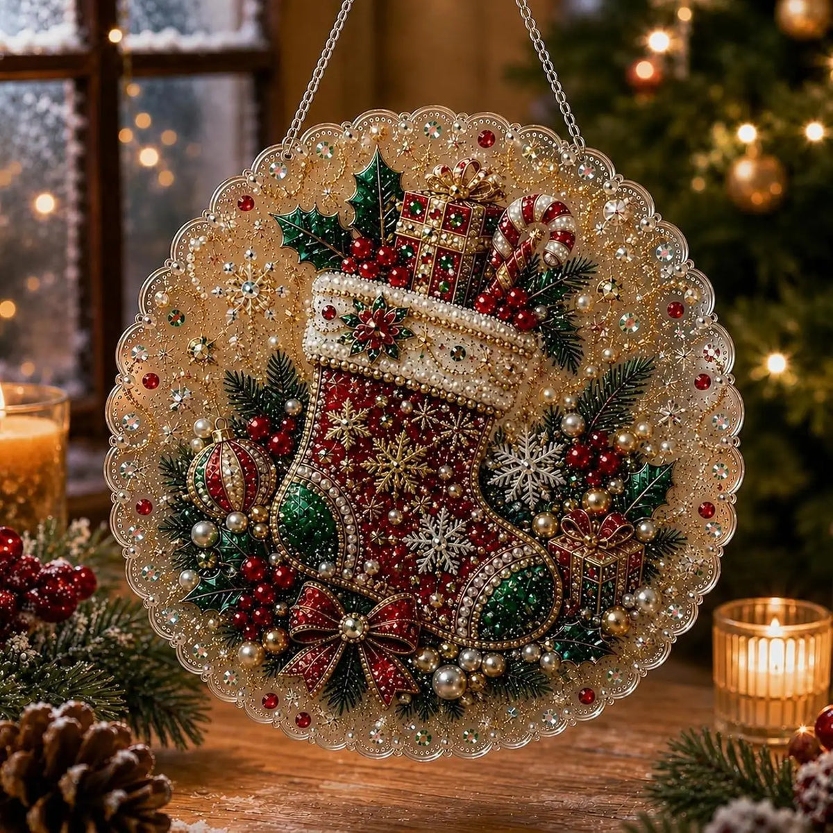 Christmas Pearl Diamond Painting Suncatcher Craft Kit 🎄