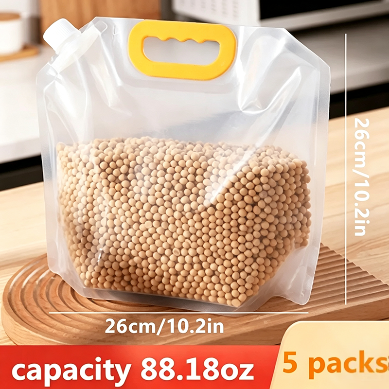 5PCS Grain Sealed Bags, Transparent Food Storage Bags 🥡