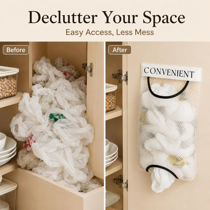 5PCS Grocery Garbage Bag Holder Trash Bag Dispenser, Sticky Wall‑Mounted Mesh Convenient Storage 🗑️