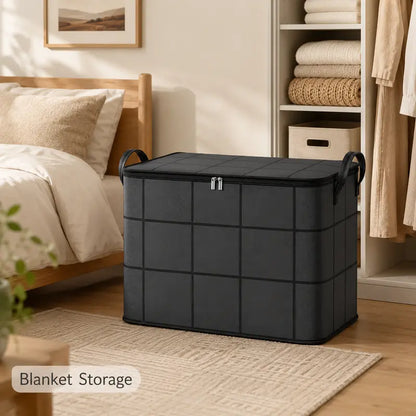 Spacious Foldable Fabric Zippered Storage Bin for Moving & Bedroom Closet📦