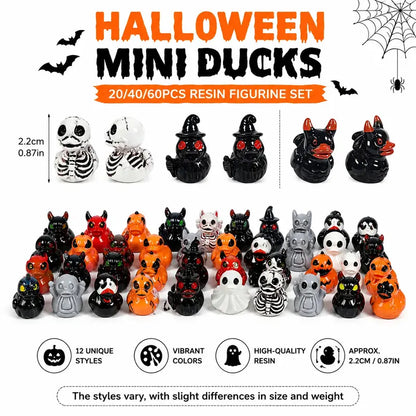Mini Devil Ghost Skull Resin Ducks, Cute Spooky Desktop Decor, Creative Desktop Ornament🎃