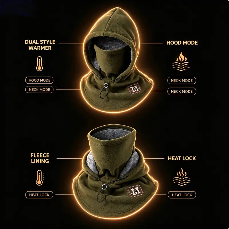 Integrated Flannel Warm Face Mask and Hat, Windproof and Warm 🧣