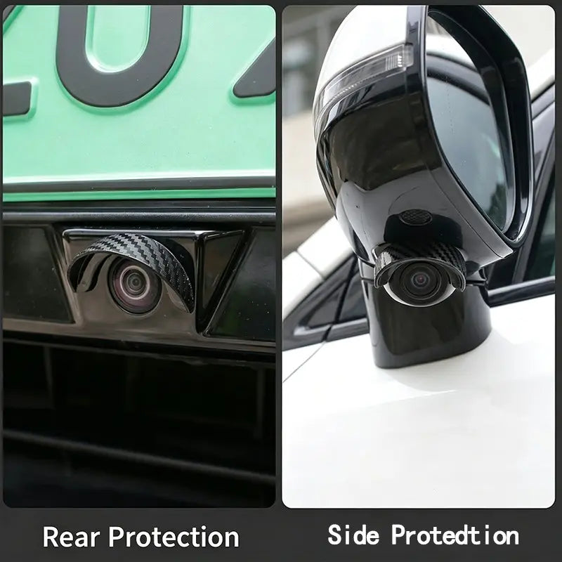 2PCS Car Reverse Camera Rain Cover, Anti‑Fog Waterproof Protection Hood, Carbon Fiber Texture🛡️