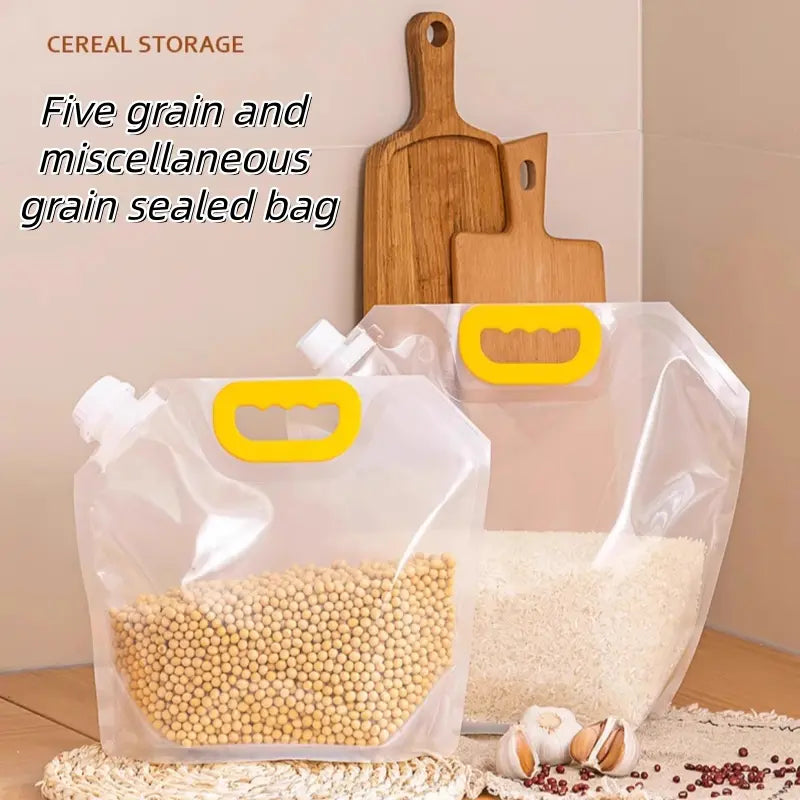 5PCS Grain Sealed Bags, Transparent Food Storage Bags 🥡
