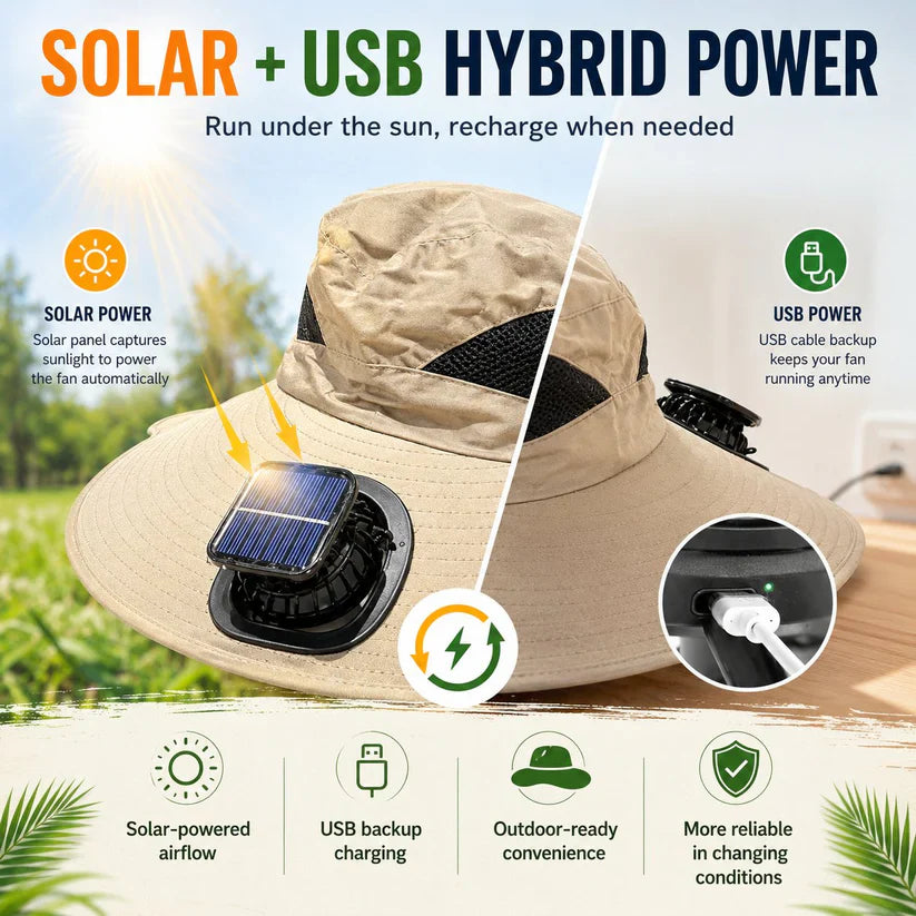 2026 Ultralight Solar Fan Sun Hat | Father's Day Gift