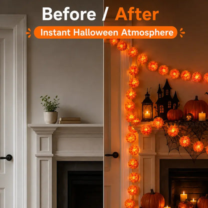 3M Mexican Marigold LED String Lights, 20 Flashing Orange Cempasuchil Style Garland✨