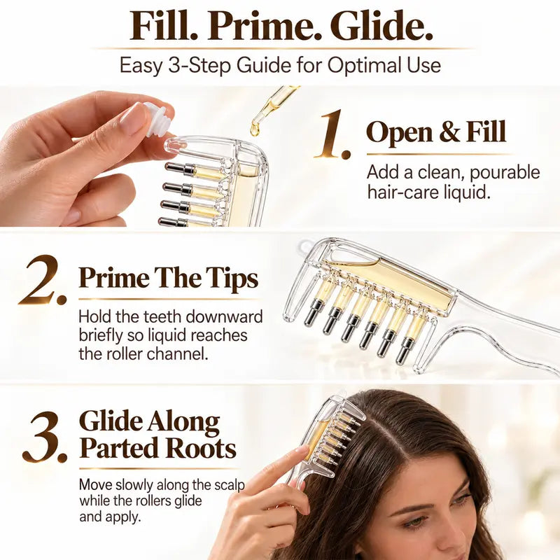 Scalp Oil Applicator Comb, Refillable Hair Treatment Bottle with Massage Comb 🪮