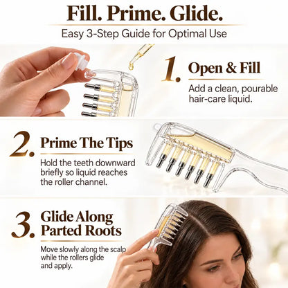 Scalp Oil Applicator Comb, Refillable Hair Treatment Bottle with Massage Comb 🪮