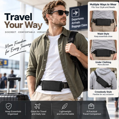 Anti‑Theft Passport Pouch, Multifunctional Phone and ID Waist Pouch🎒