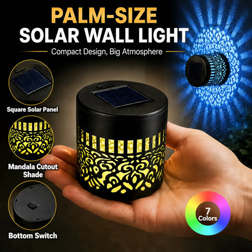 Solar Mandala Projector Wall Lights IP65 Waterproof Outdoor Decor Lamp☀️