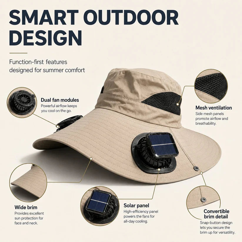 2026 Ultralight Solar Fan Sun Hat | Father's Day Gift
