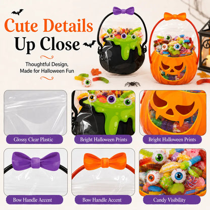Halloween Plastic Goodie Bags, Trick or Treat Candy Bags 🎃
