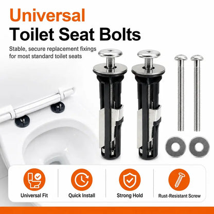 2PCS Universal Toilet Seat Bolt Kit Screws, Quick Release Easy Install Toilet Seat Replacement Parts 🚽