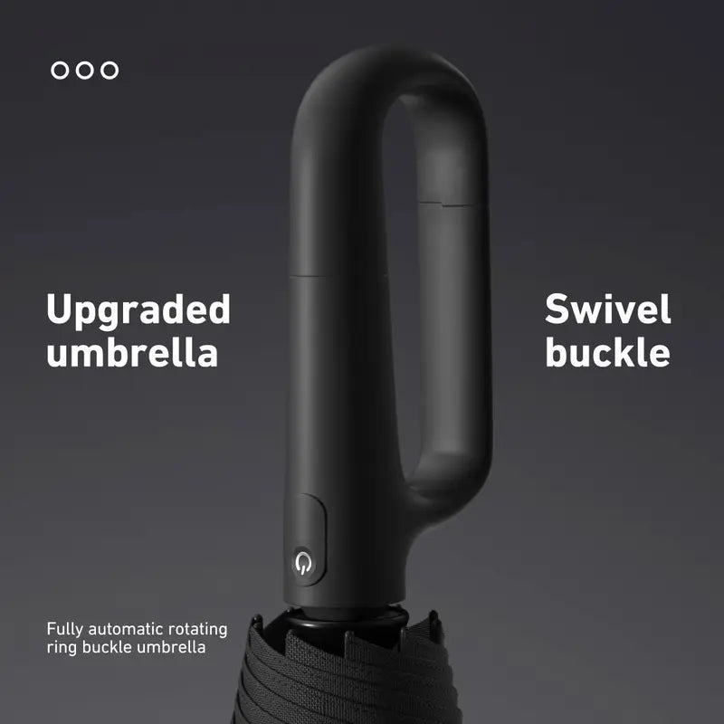 Automatic Folding Umbrella, Portable Rain Umbrella with Loop Buckle ☔