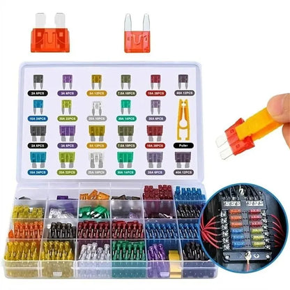 Car Fuse Assortment Kit, Mini Blade Fuses Automotive + Standard Auto Fuses + Puller🔩🚙