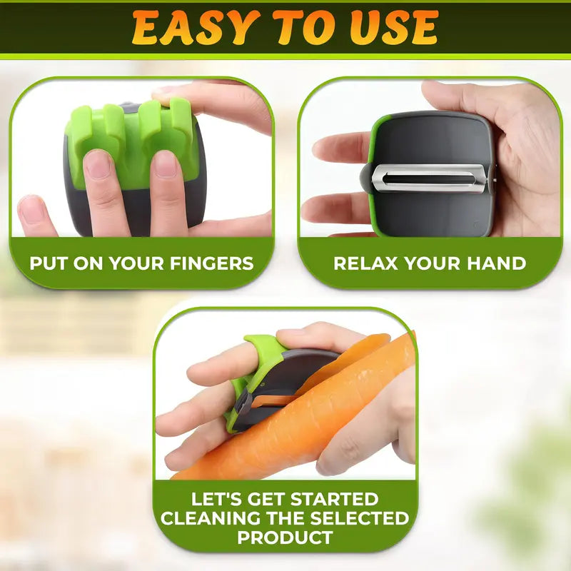2 Pcs Hand Vegetable Peeler, Palm Peeler with Rubber Finger Grips ✨