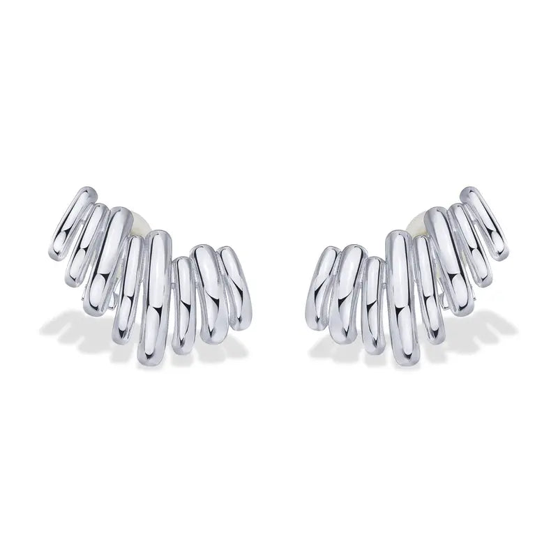 14K Gold Plated Statement Climber Stud Earrings for Women ✨
