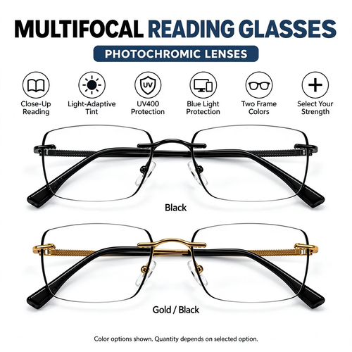 Unisex Progressive Multifocal Photochromic Reading Eyeglasses 🕶️