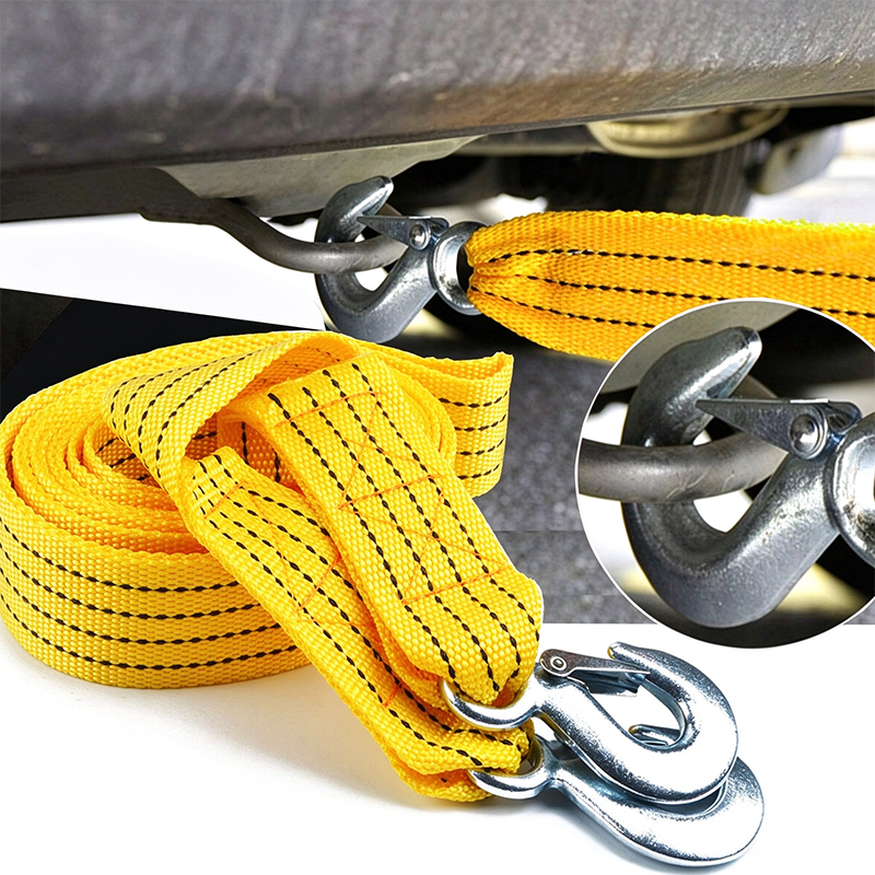 Car Tow Strap - 4m Length, 5-Ton Double-Layer Thick Off-Road Towing Recovery Strap 🚙