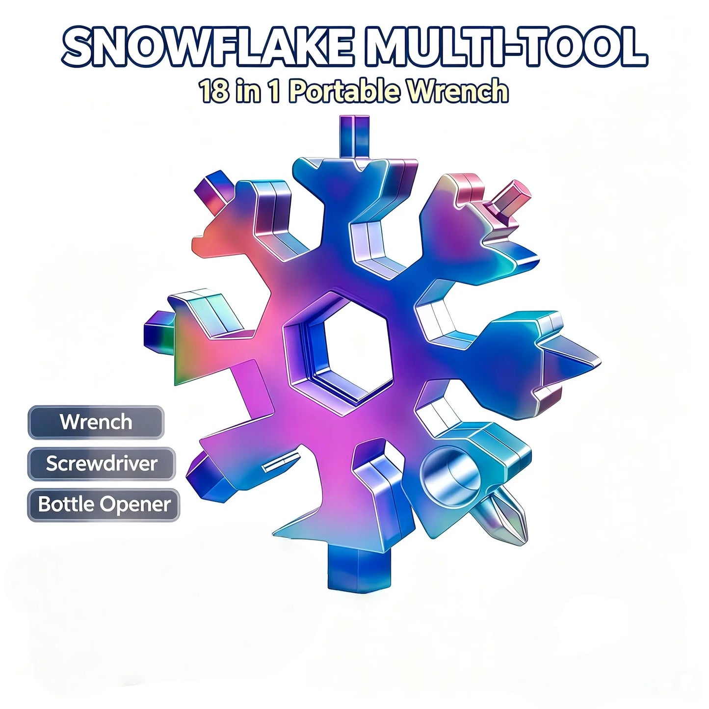 Viral 18‑in‑1 Snowflake Multi‑tool Stainless Steel Portable Wrench ❄️