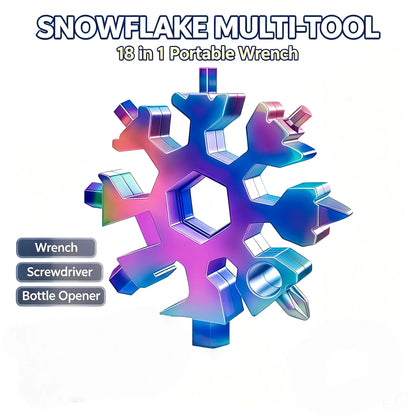 Viral 18‑in‑1 Snowflake Multi‑tool Stainless Steel Portable Wrench ❄️
