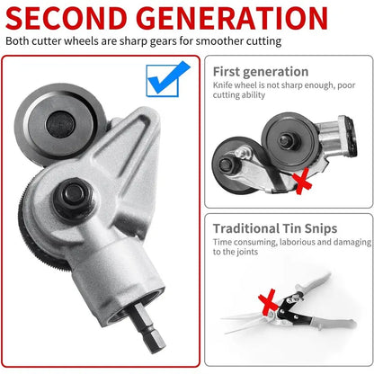 Electric Drill Metal Cutter Attachment, Portable Sheet Nibbler for Iron, Steel & Aluminum⚙️