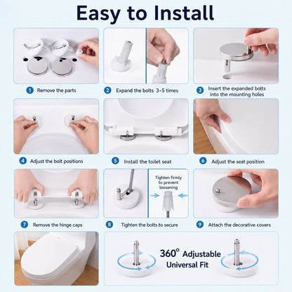 2 Counts Universal Toilet Seat Expansion Screw Bolts, Thickened Stainless Steel 🔩