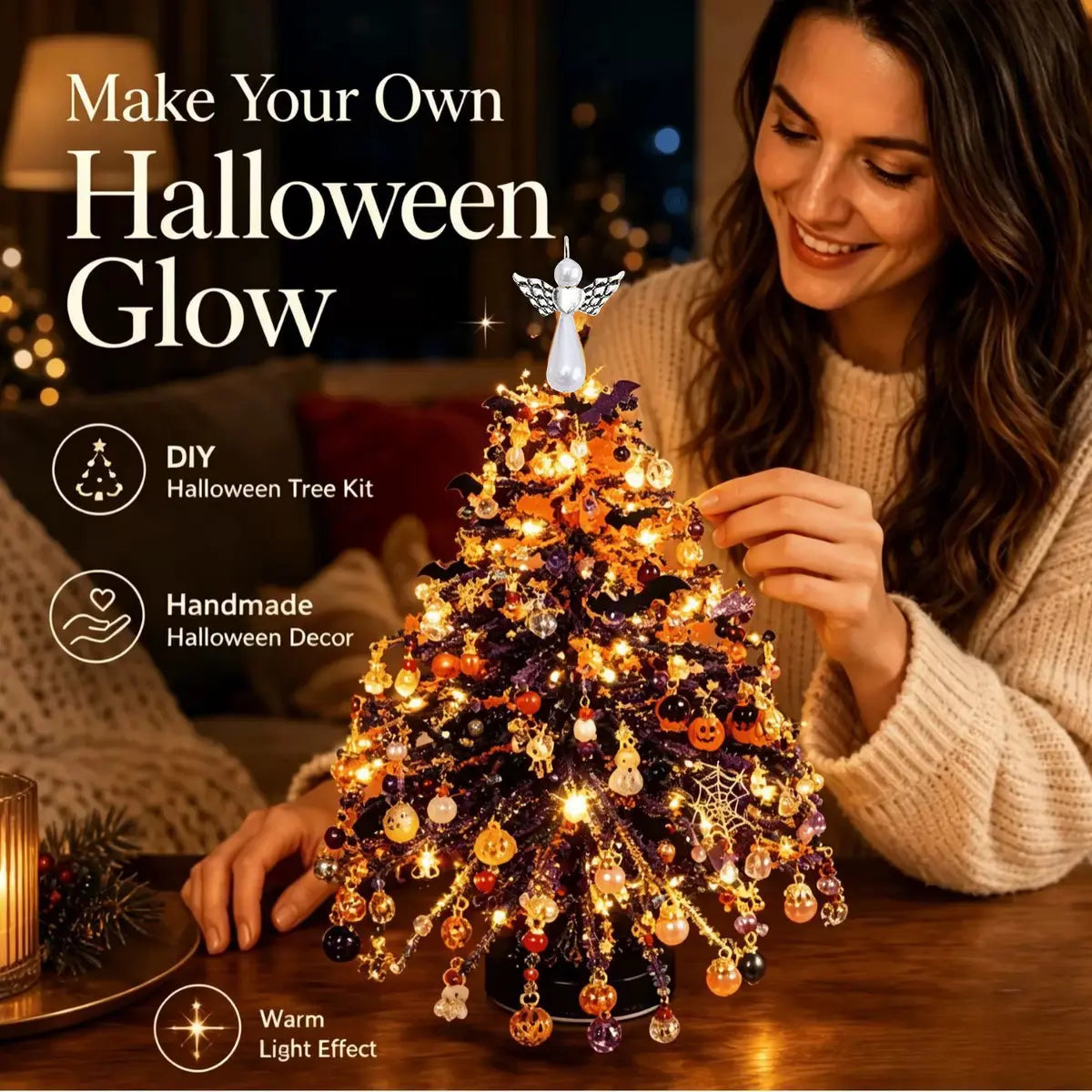 DIY Beaded Christmas Tree Kit, Hand‑Made Mini Crystal Bead Xmas Tree Craft Set 🎄