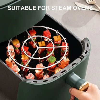 Air Fryer Skewer Rack, Round Grill with Stainless Steel🍢