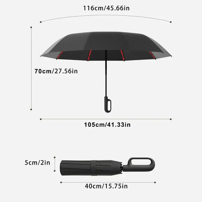 Automatic Folding Umbrella, Portable Rain Umbrella with Loop Buckle ☔