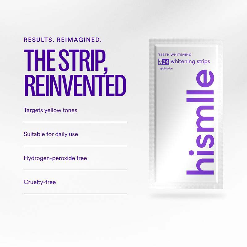 V34 PAP+ Teeth Whitening Strips | Peroxide-Free Gentle Yellow Tone Correction🦷