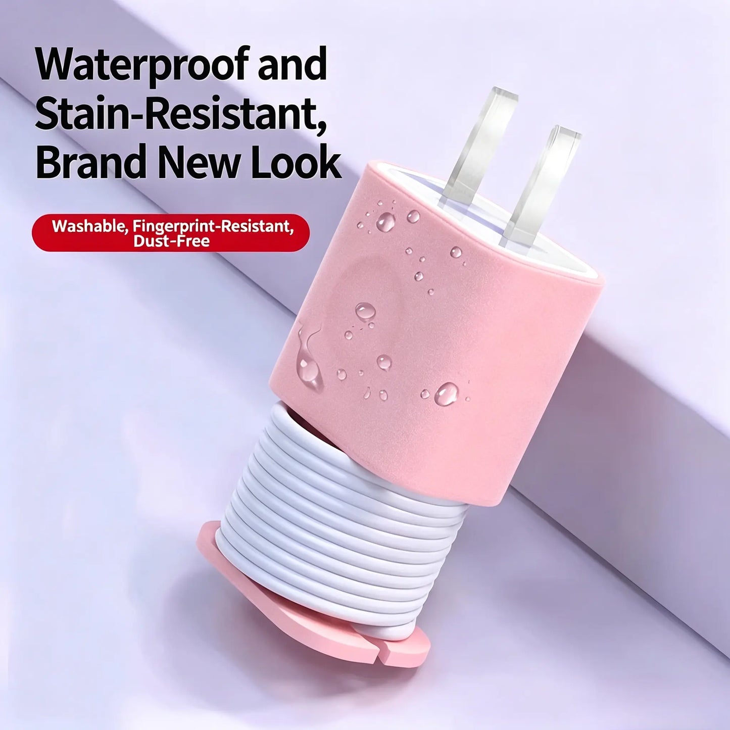 2 in 1 Silicone Charger Protector with Cord Wrap, iPhone Silicone Power Adapter Case 🔌