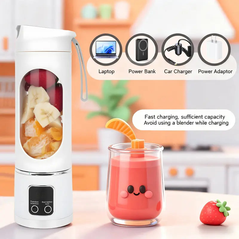 Portable 15.22 Oz USB Rechargeable Personal Blender with LED Display🥤