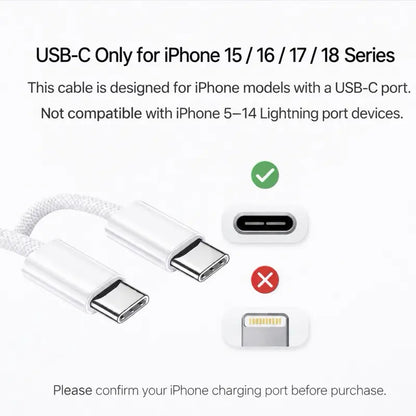 20W Super Fast USB-C Charger with 1M / 2M Type-C to C Cable Kit