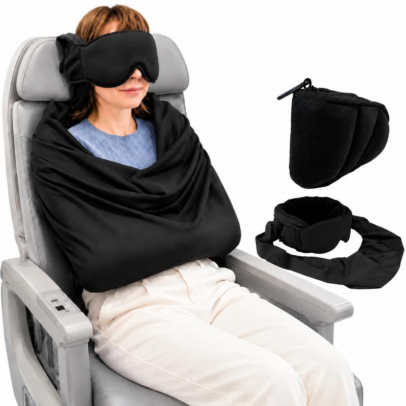 3-in-1 Airplane Sleep Support System - Carry On-Friendly Travel Bedding Accessory Set 💤