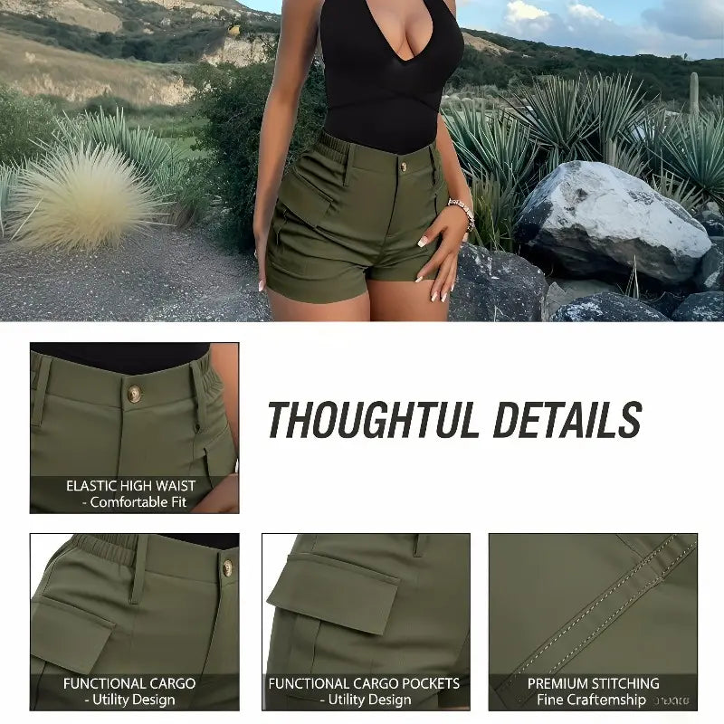 Women’s Summer Casual Cargo Shorts, Lightweight Multi-Pocket Utility Shorts👖