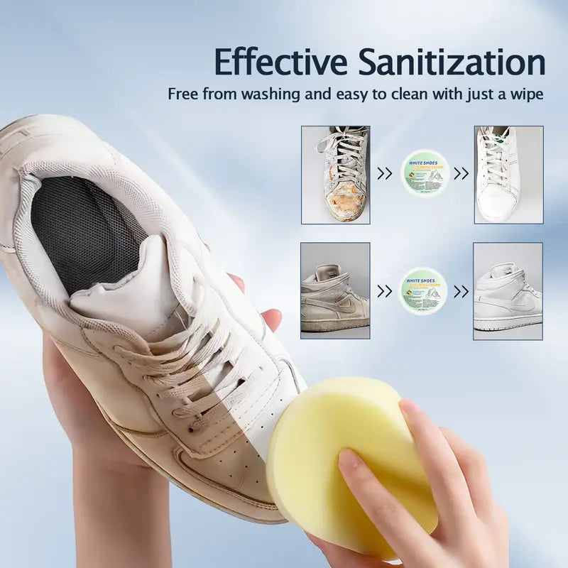 White Shoe Cleaning Cream with Sponge Applicator -Multi-Purpose Household Cleaner🧽
