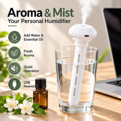 Mini USB Cool Mist Portable Donut Humidifier, Unlimited Water Tank Small Desktop Mist Maker 💧